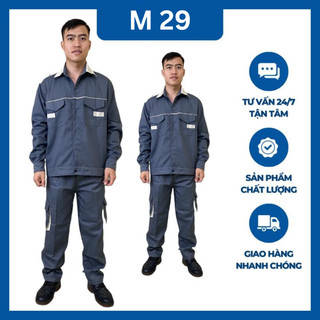 Bộ Quần Áo Bảo Hộ Màu Chì Sữa Vải Kaki Bền Đẹp, Thấm Hút Tốt Cho Công Nhân, Kỹ Sư  [M29] - Minh Anh