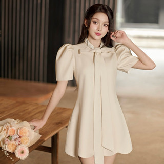 LAGOM - Đầm tay bồng dáng suông phối nơ cổ (ALISSA DRESS)