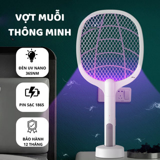 Vợt Bắt Muỗi Thông Minh Cao Cấp Kiêm Đèn Bắt Muỗi 2 In 1 Tự Động Sạc Tích Điện, Pin Sạc Cao Cấp 1200Mah An Toàn Tiện Lợi