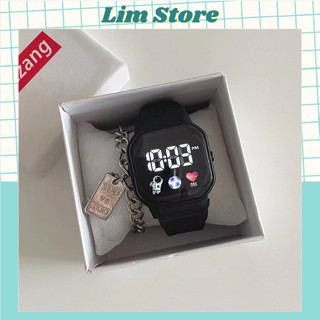 Đồng hồ nam nữ Unisex Led BLACK kiểu dáng phi hành gia dây cao su êm tay thời trang cá tính DH29