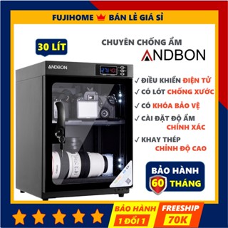 Tủ chống ẩm máy ảnh 30 Lít Andbon AB-30C bảo hành 5 năm, tủ hút ẩm máy ảnh điện tử 30L hai ngăn chống nước dry cabinet