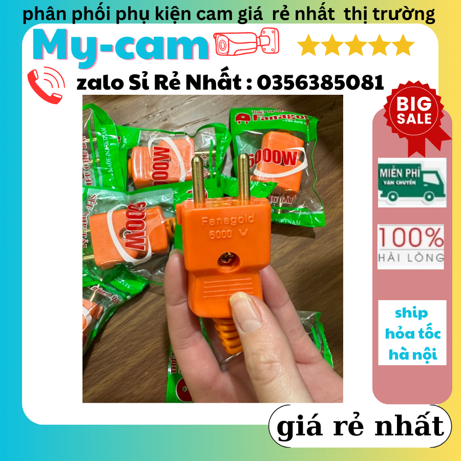 Phích dương chịu tải 6000w màu cam , phích dương chịu tải hàng công ty có bảo hành hàng xịn Chưa Có Đánh Giá 12 Đã Bán