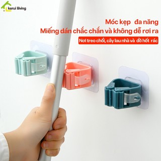 Móc treo cây lau nhà BUNA, móc kẹp cây lau nhà, móc dán tường đa năng, móc kẹp cây lau nhà, móc kẹp