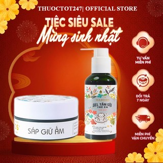Combo gel tắm gội hương cam ngọt + sáp giữ ấm gamkids cho bé