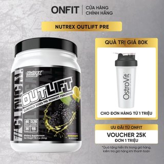 Nutrex outlift pre-workout | hỗ trợ tăng sức mạnh, tập trung, tăng sức bền tập luyện