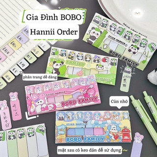 Set 120 tờ giấy đánh dấu trang bobo family