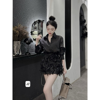 🌸 Set sơ mi tơ phối chân váy hoa (ảnh thật cận chất) 🌸