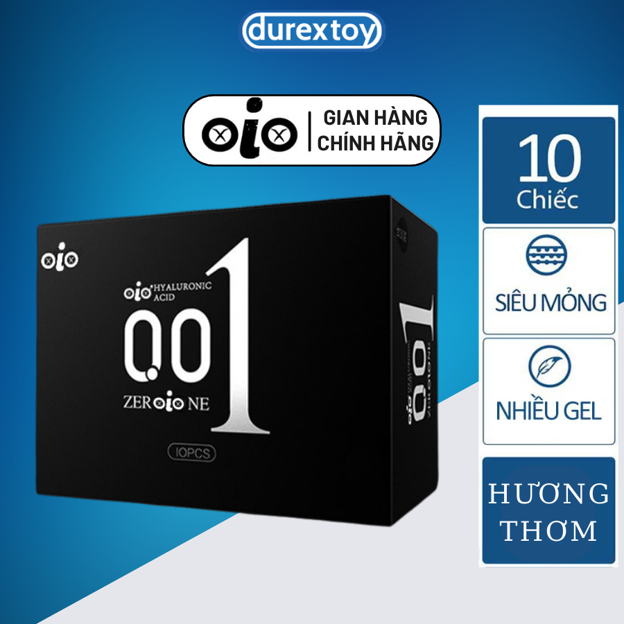 Bao cao su siêu mỏng 001mm OLO nhiều gel bôi trơn kéo dài thời gian bcs chống xuất tinh sớm  - Durextoy