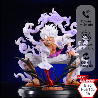 Mô hình one piece luffy gear 5 tư thế ngồi chuẩn bị chiến đấu có hiệu ứng bộ sưu tầm one piece 20 cm