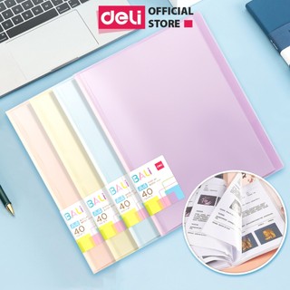 File tài liệu file lá học sinh deli a4 bìa đựng tài liệu tệp đựng tài liệu đựng file siêu âm 20/30/40 lá màu pastel