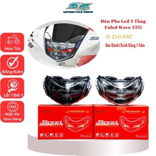 Đèn pha LED 2 tâng Wave 125i, FuLed Fi chính hãng Zhipat mẫu mới 2024