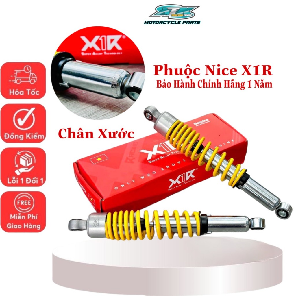 Phuộc nice X1R chân xi xước xe Wave-Dream- Fututre các dòng mẫu New 2024