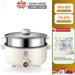 Nồi Lẩu Điện Đa Năng MANDELI Dung Tích 4L Công Suất 1000W Núm Điều Chỉnh Nhiệt Độ 3 Nấc Chống Dính, Bảo Hành 12 Tháng