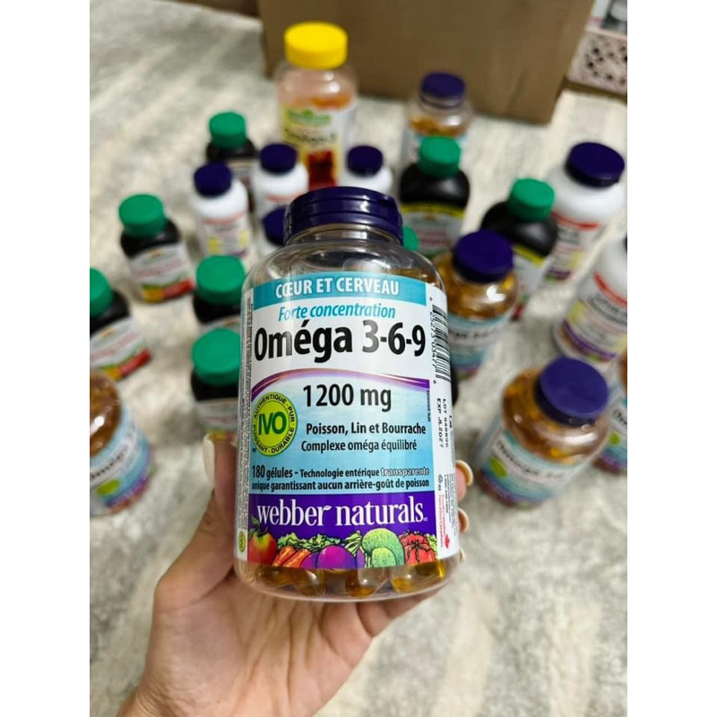 ( Bill Canada )Viên uống dầu cá Omega 3-6-9 Webber Naturals 180 viên; hsd 2027