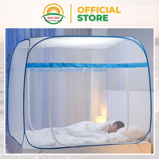 Màn chụp tự bung đỉnh vuông Ban Mai màn chụp tự bung cao cấp, mùng chụp người lớn chống muỗi gọn tiện