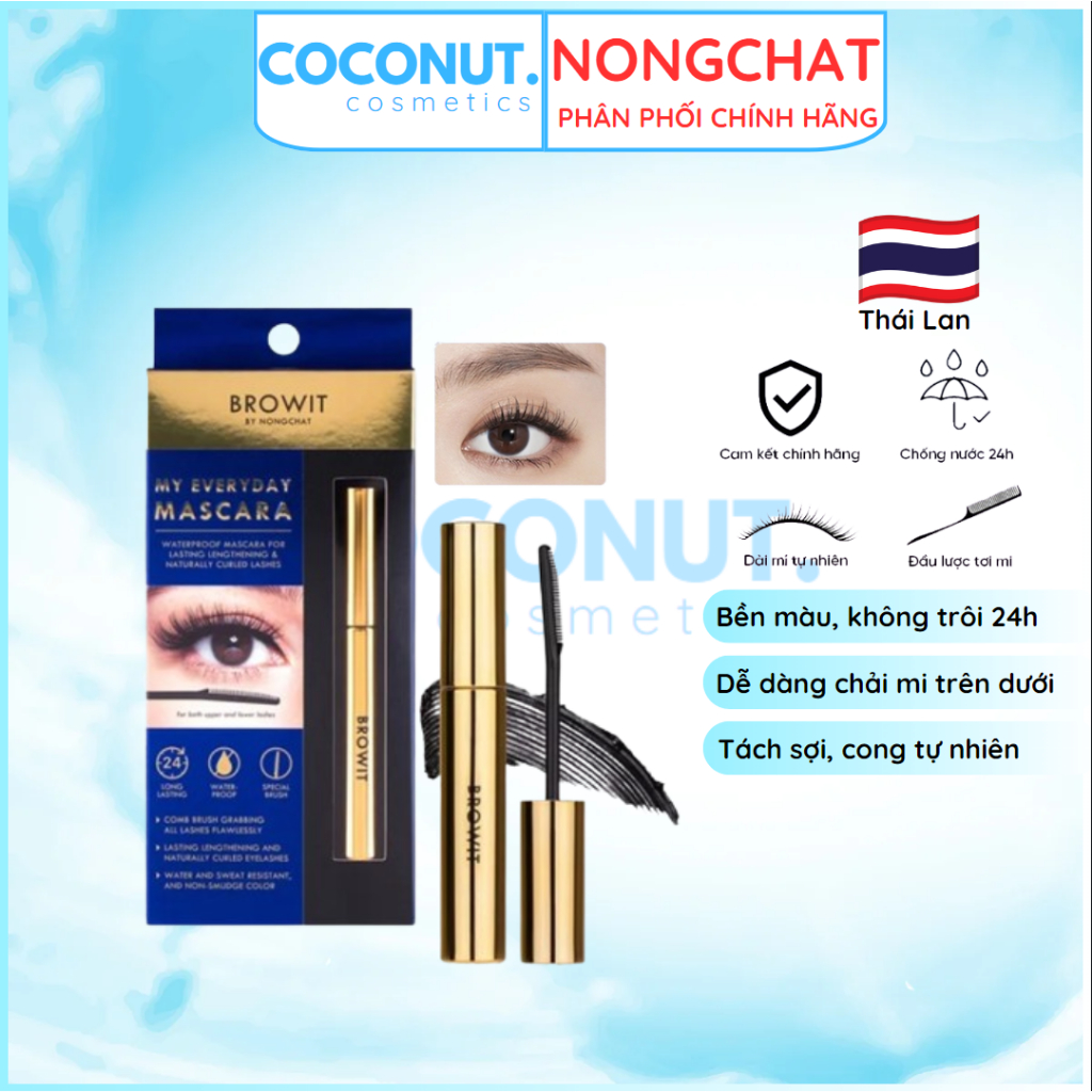 Mascara BROWIT BY NONGCHAT My Everyday Siêu Dài Chống Nước XANH DƯƠNG