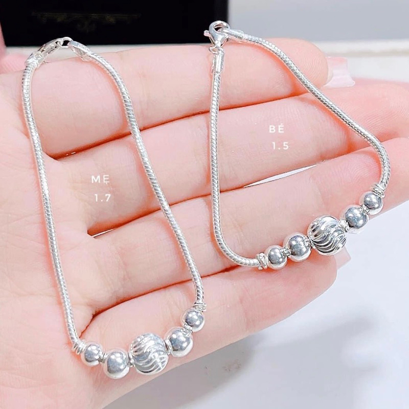 Lắc tay bạc ta PANSY dây mì bi xinh xắn