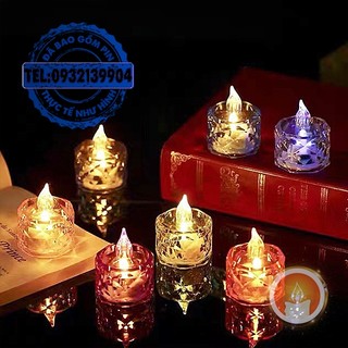 Nến điện tử pha lê tealight [KÈM SẴN PIN]