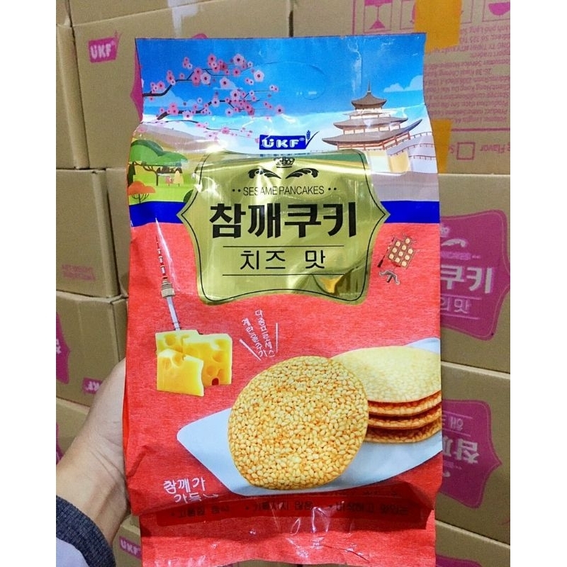 BÁNH QUY MÈ UKF SESAME PANCAKES GÓI 360GR