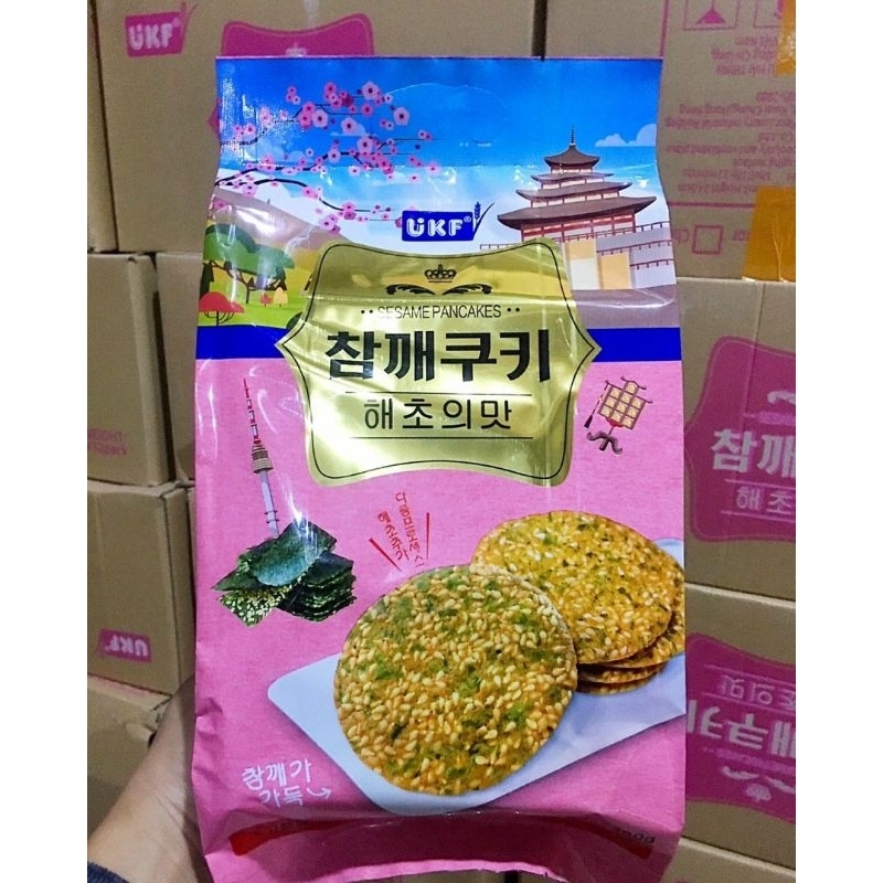 BÁNH QUY MÈ UKF SESAME PANCAKES GÓI 360GR