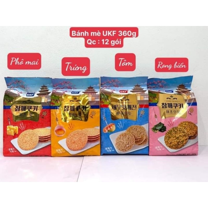 BÁNH QUY MÈ UKF SESAME PANCAKES GÓI 360GR