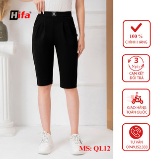Quần baggy lửng cạp cao quần lửng nữ chất umi co giãn 4 chiều, mặc thoải mái, from đẹp Hifa : QL12