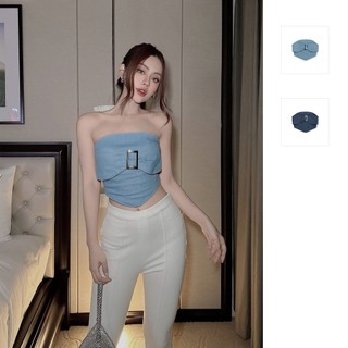 Áo Nữ Tube Crop Denim Vibe, Chất Vải Denim Thoải Mái, WKI014, SOMEHOW