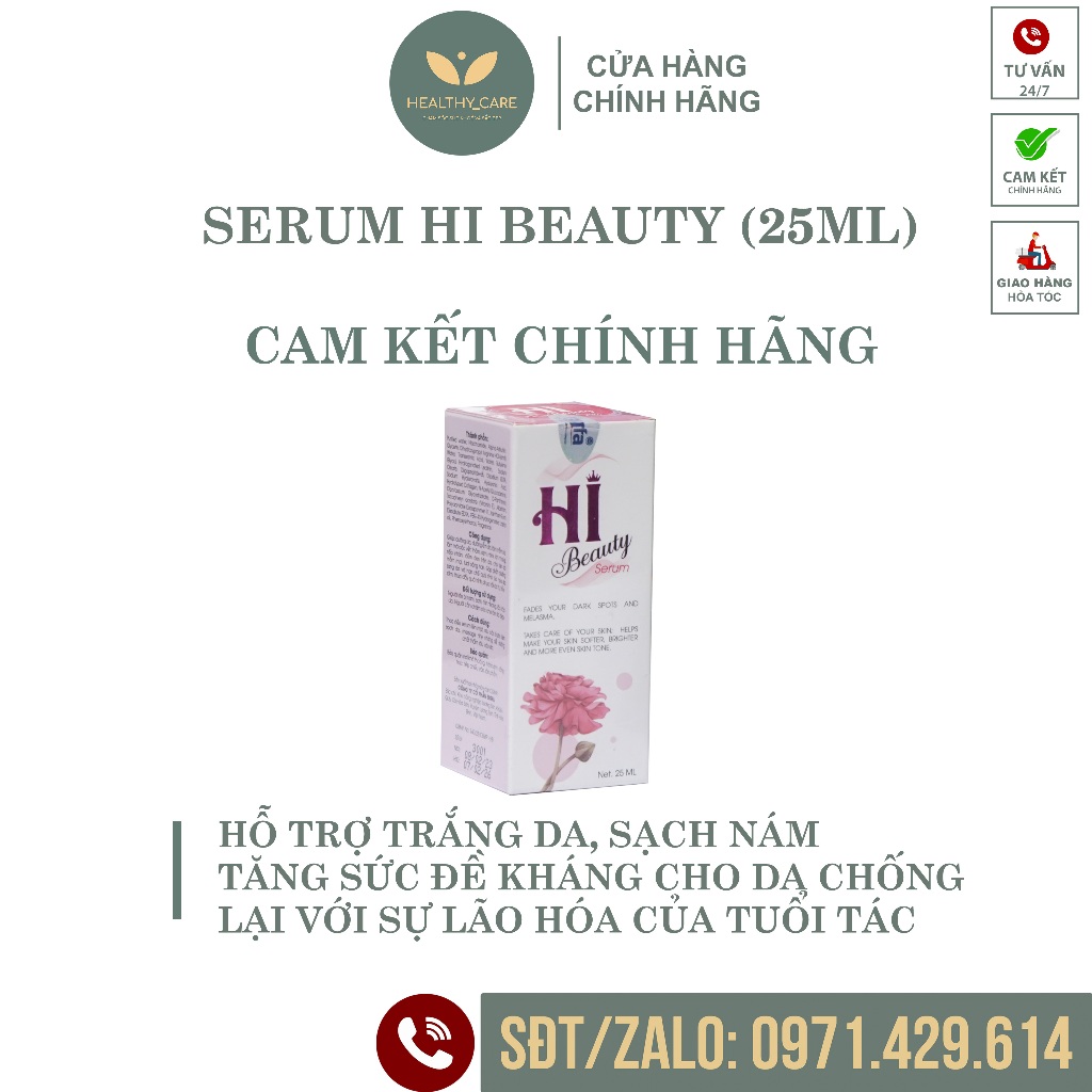 Serum- Hi Beauty Trắng Da, Sạch Nám Tặng Mask Hi Beauty [CHÍNH HÃNG] Lọ 25ml