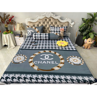 Bộ Ga Thun Hàn Quốc Chanel cũ ( 4 món ko mền)