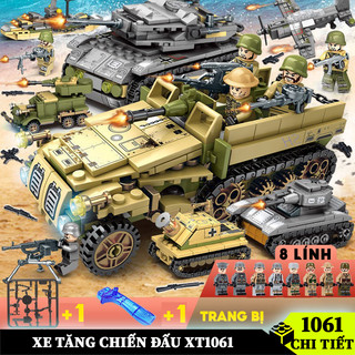 Đồ chơi lắp ráp Xe Tăng XT1061 chi tiết gồm 26 loại / Xe Bọc Thép / Máy bay chiến đấu / Xe Quân Sự