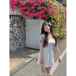 [A131] Váy hoa nhí cổ vuông nhẹ nhàng tay ngắn cho nàng diện phố🫰🏻💓