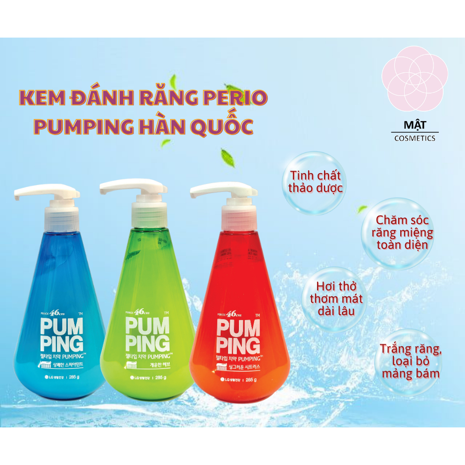 Kem đánh răng Perioe Pumping Citrus Hàn Quốc 285g