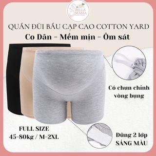 Quần Đùi Bầu Mặc Nhà Chun Chỉnh Bụng Cotton Quần Mẹ Bầu Cạp Cao Mặc Nhà,Trong Váy Bella Mama QV1