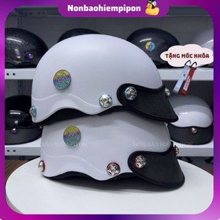 Mũ bảo hiểm gắn ốc Titan, ốc Salaya kèm Mèo Thần Tài, nón bảo hiểm nửa đầu gắn ốc chính hãng Long Thanh bảo hành 1 năm