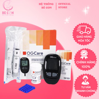 Combo Máy Đo Đường Huyết Mới - Máy Đo OGCare Loại Mới- Que Thử Máu OGcare - Bút Lấy Máu - Kim Lấy Máu - Cồn Khô