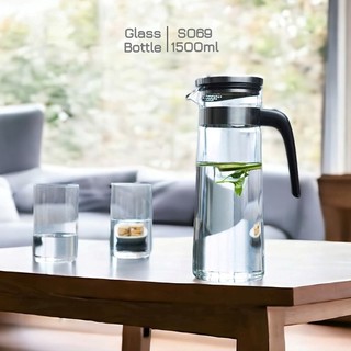 Bình đựng nước thủy tinh chịu nhiệt cao cấp Family S069 1500ml - Bình nước thủy tinh DUNG TÍCH LỚN 1.5l Samahome Shop