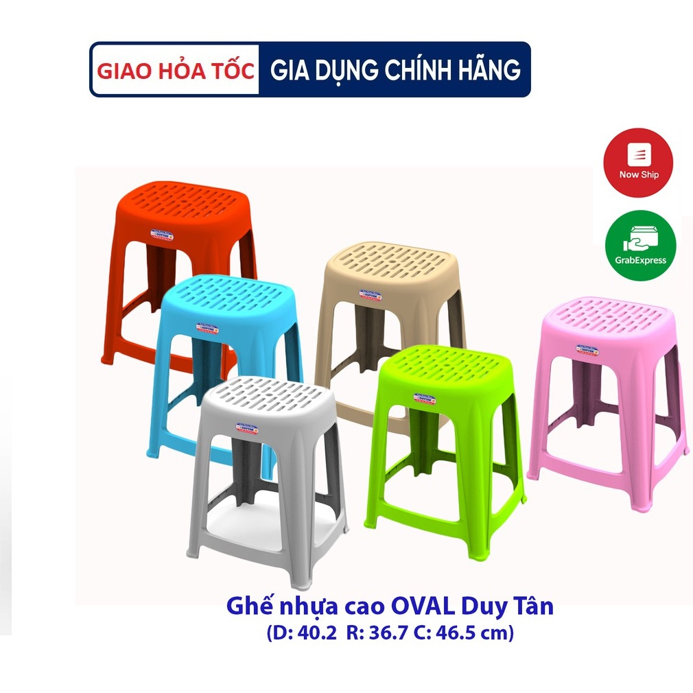 Ghế nhựa cao oval Duy Tân( combo 4)