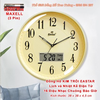 Đồng Hồ NHẠC CHUÔNG 16 Điệu NHẠC BÁO GIỜ - MÁY KIM TRÔI EASTAR NHẬT, LỊCH Vạn Niên NHIỆT KẾ Điện tử