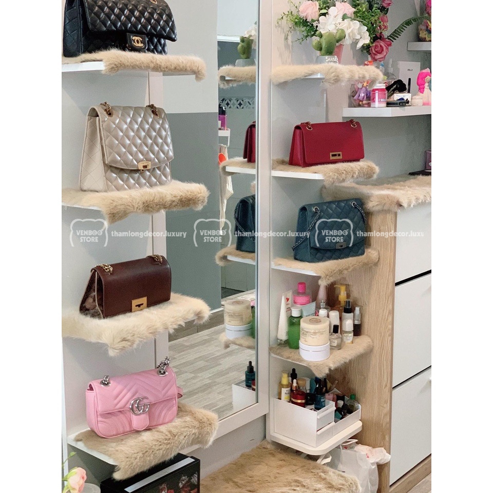 Thảm Lông Trải Bàn Trang Điểm | LÔNG THỎ | Thảm lông chụp ảnh nail son card | Thảm decor bàn học decor bàn làm việc 2SG