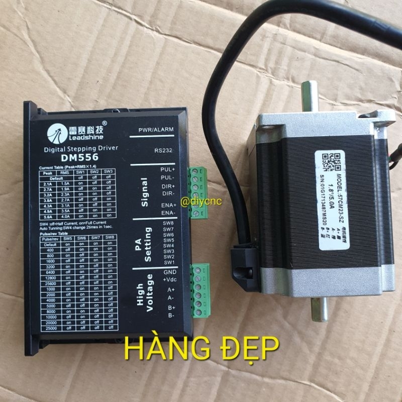 Bộ Step Leadshine Lực 2,3 N.m (Driver DM556 và Động Cơ Step 57CM23C SZ)