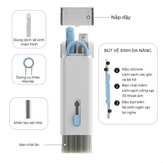 Bộ dụng cụ vệ sinh đa năng Forev 7in1 làm sạch laptop, máy tính, điện thoại, tai nghe