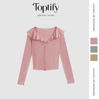 Áo croptop nữ tay dài TOPTIFY cổ bèo Anila Top  AC129