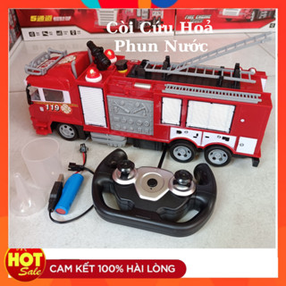 Xe Cứu Hoả Điều Khiển Từ Xa Cho Bé, Có Còi Hú, Xịt Nước Như Thật, Sử Dụng Pin Sạc, Xe Cứu Hoả Đồ Chơi