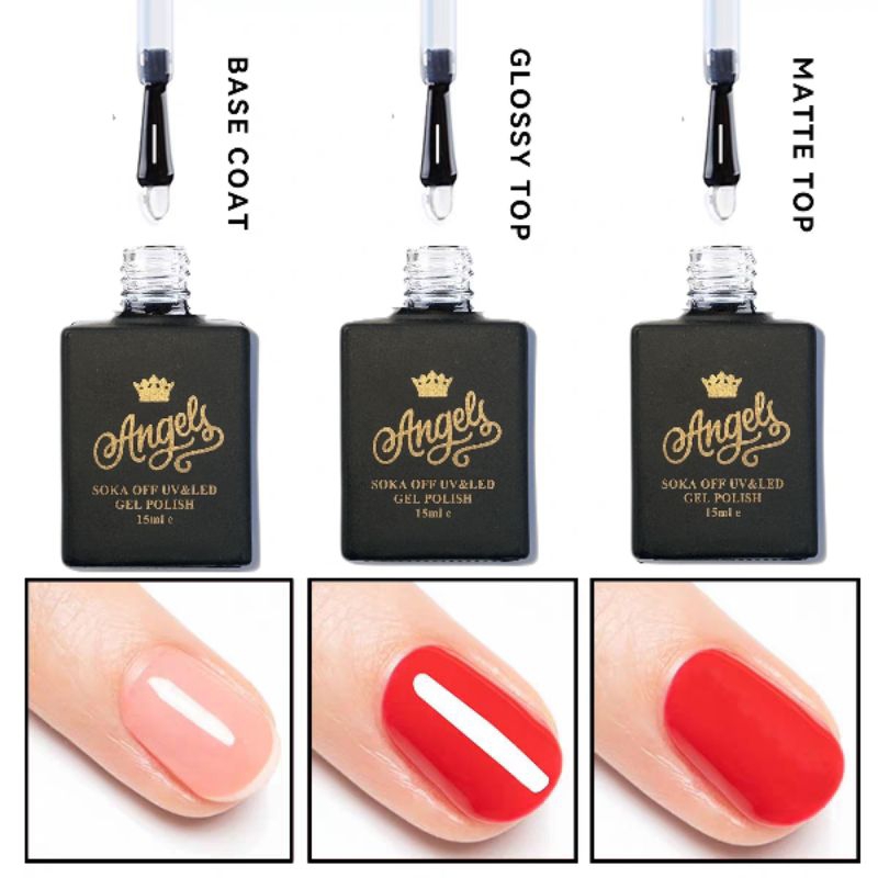 Base,top,top lỳ trống lem làm nail móng tay,bộ công năng gel làm nail