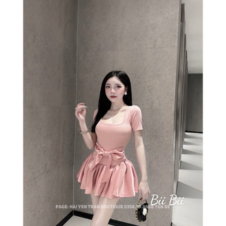 Váy Nơ Cổ Vuông Siêu Hot