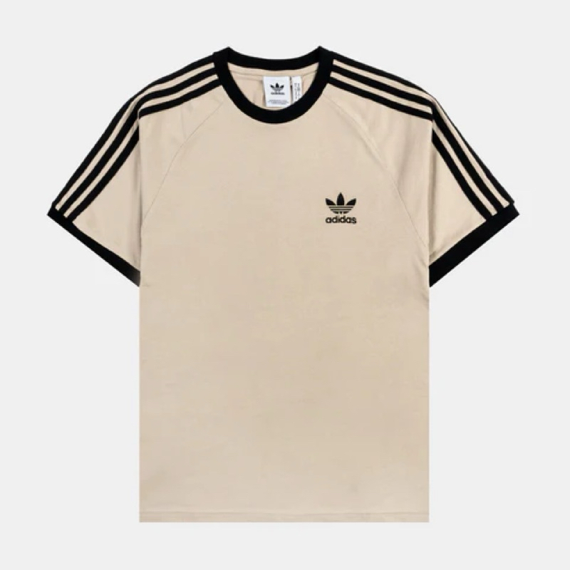 CHÍNH HÃNG - ÁO THUN ADIDAS ADICOLOR CLASSICS 3 STRIPE SHORT SLEEVE BEIGE T-SHIRT - ÁO THUN CỔ TRÒN 