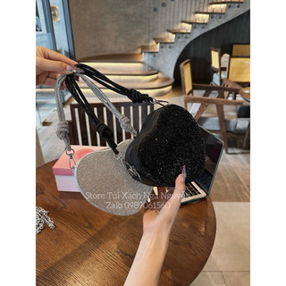 Túi xách tim đính đá hqc bling bling size 17 kèm dây đeo chéo cực xinhh