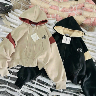 ÁO HOODIE - Áo Khoác Nỉ NGOẠI Dây full zip (Ảnh Thật) MẪU MỚI 2024 IN CHỮ LOGO A TRÒN