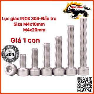 Bulong ốc lục giác inox 304 - size m4 đầu trụ