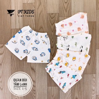 Quần chục cho bé trai bé gái, quần đùi chất thun tăm họa tiết nhí 4-17kg